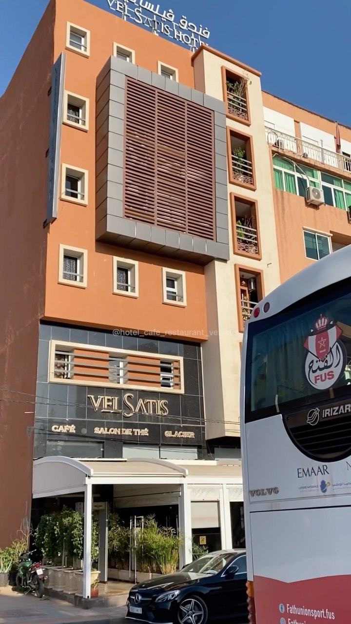 Velsatis building facade by day